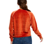 Back view of Ladies’ Velour Long Sleeve Crop T-Shirt