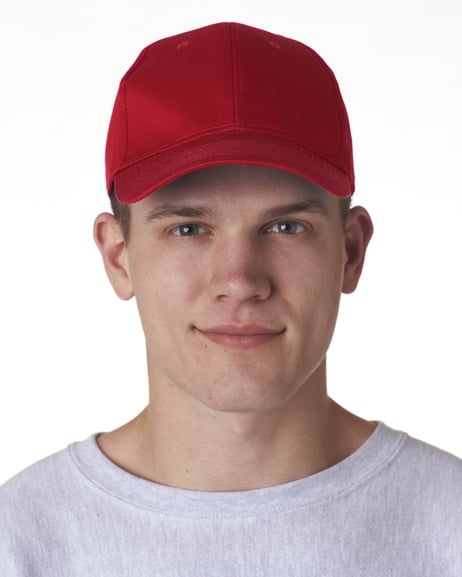 Front view of Adult Classic Cut Cotton Twill6-Panel Cap