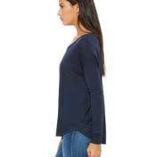 Side view of Ladies’ Flowy Long-Sleeve T-Shirt With 2×1 Sleeves