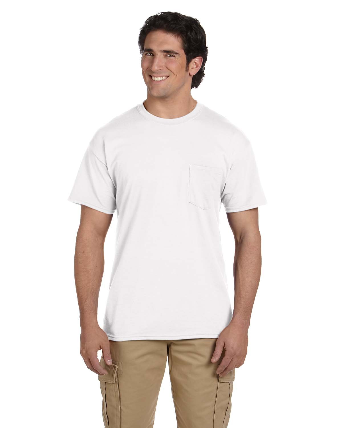 Front view of Adult 50/50 Pocket T-Shirt