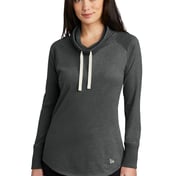 Front view of Ladies Sueded Cotton Blend Cowl Tee