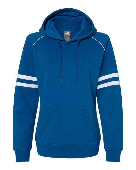Front view of Women’s Varsity Fleece Piped Hooded Sweatshirt