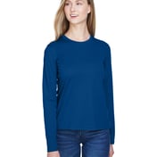 Front view of Ladies’ Agility Performance Long-Sleeve Piqué Rewneck