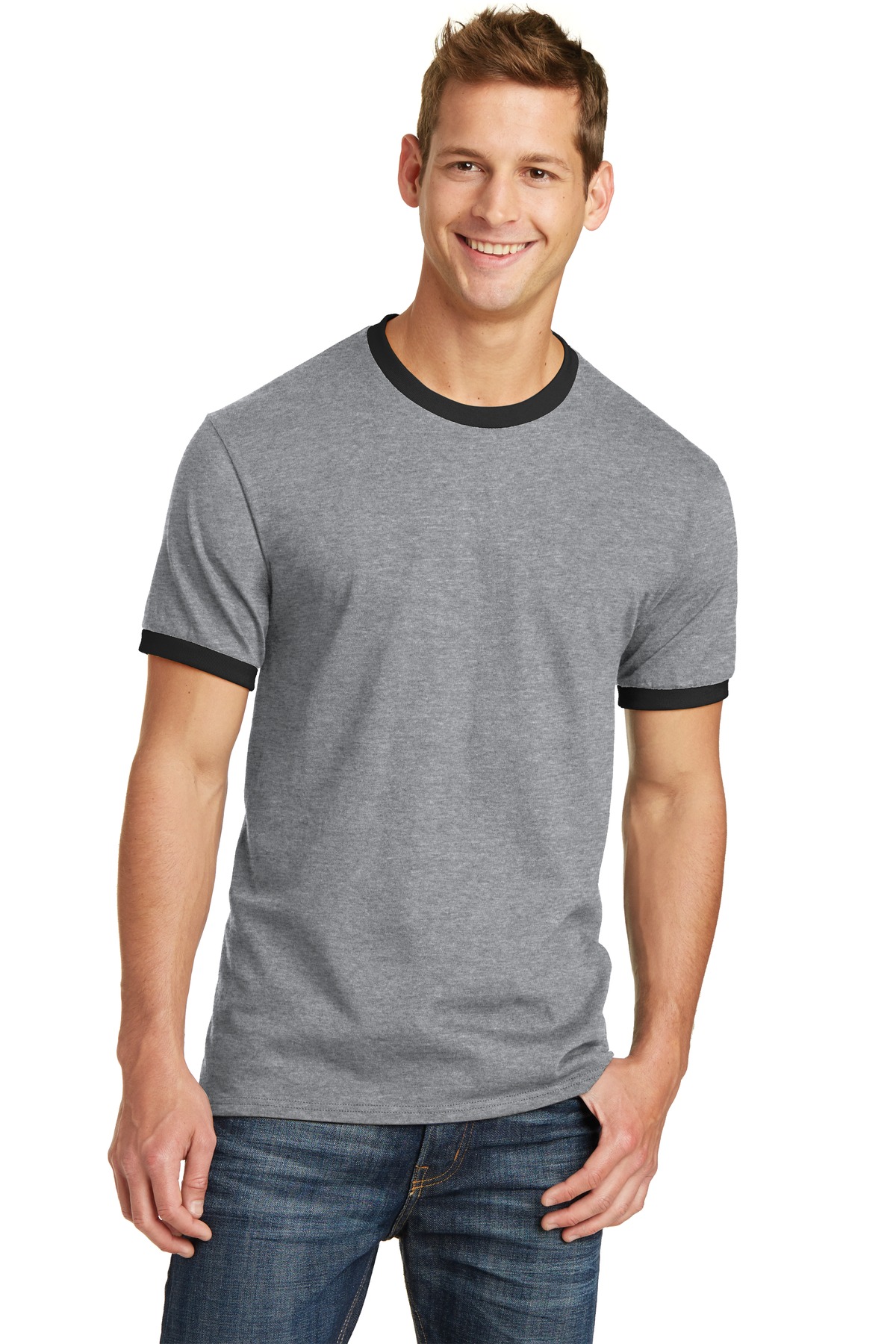 Front view of Core Cotton Ringer Tee