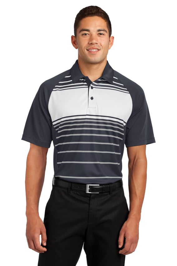 Front view of Dry Zone® Sublimated Stripe Polo
