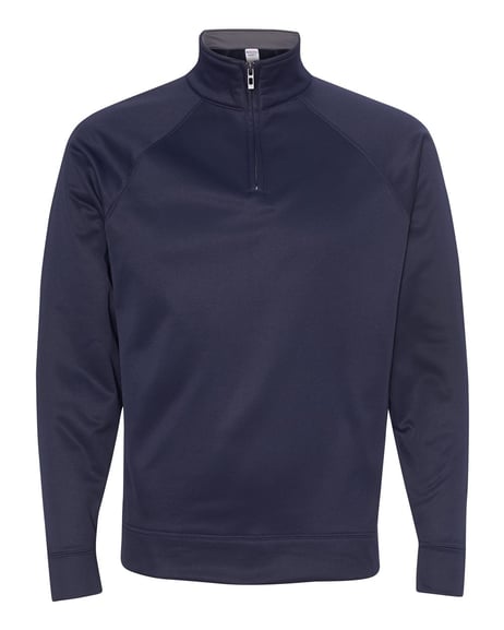 Front view of Dri-Power® Sport Quarter-Zip Cadet Collar Sweatshirt