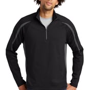 Front view of Sport-Wick® Stretch 1/2-Zip Colorblock Pullover