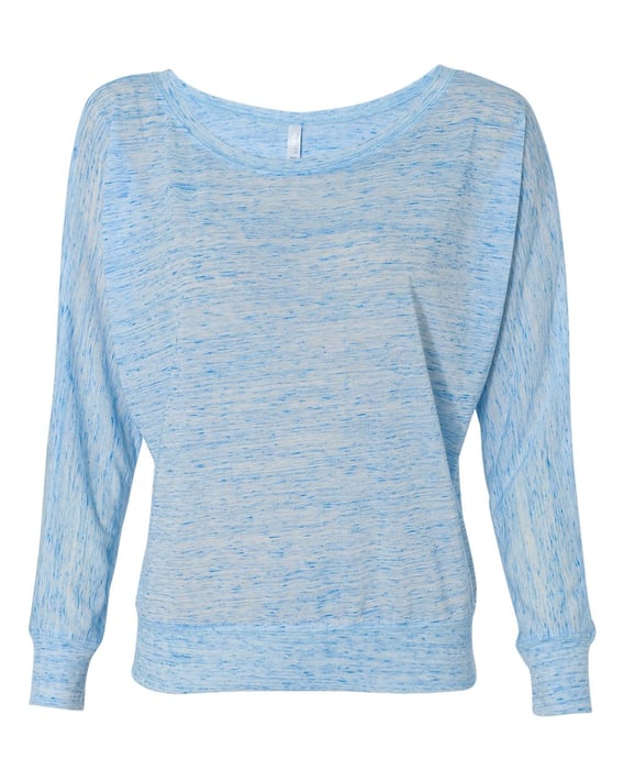 Front view of Women’s Flowy Off Shoulder Long Sleeve Tee