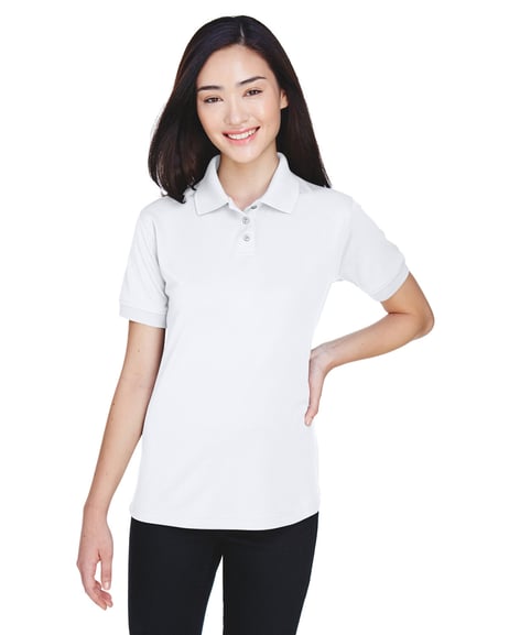 Front view of Ladies' Platinum Performance Piqué Polo With TempControl Technology