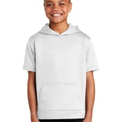Front view of Youth Sport-Wick &reg; Fleece Short Sleeve Hooded Pullover
