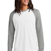 Front view of Unisex Tri-Blend Long Sleeve Colorblock Raglan
