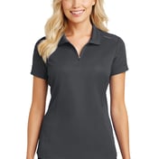Front view of Women’s Pinpoint Mesh Zip Polo