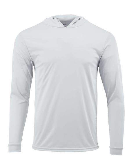 Front view of Youth Bahama Performance Hooded Long Sleeve T-Shirt