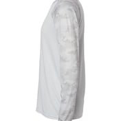 Side view of Cayman Performance Camo Colorblocked Long Sleeve T-Shirt