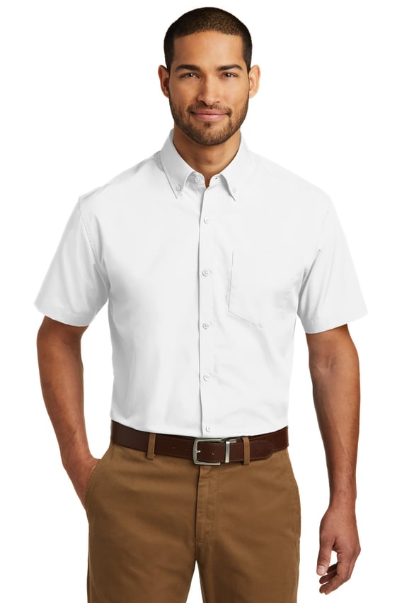 Front view of Short Sleeve Carefree Poplin Shirt