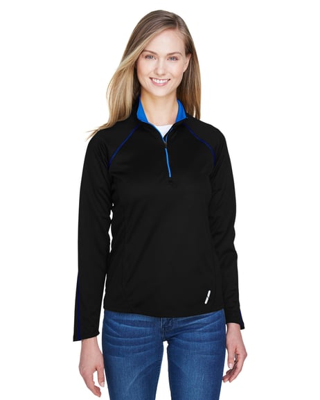 Frontview ofLadies’ Radar Quarter-Zip Performance Long-Sleeve Top