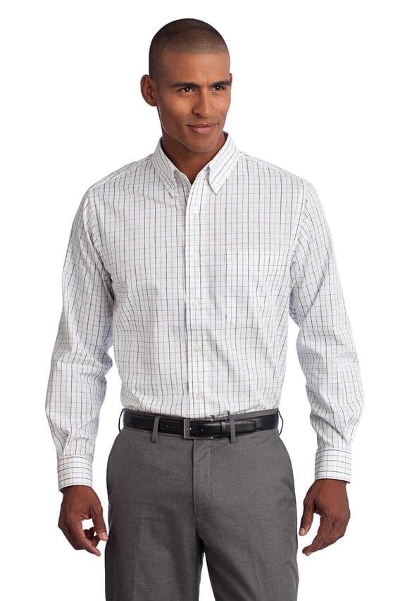 Front view of Tattersall Easy Care Shirt