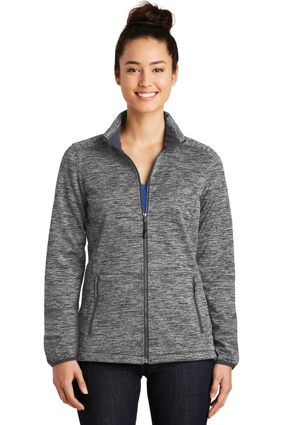 Front view of Ladies PosiCharge® Electric Heather Soft Shell Jacket