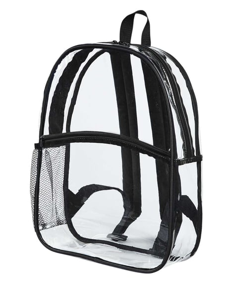 Front view of Clear PVC Stadium Backpack
