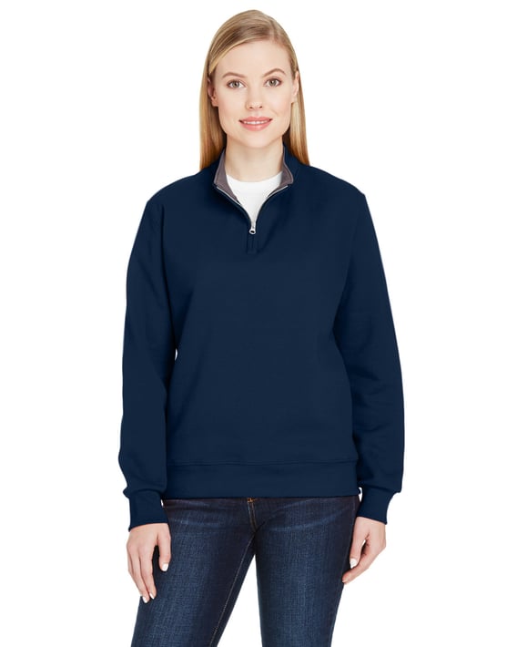 Front view of Ladies’ 7.2 Oz. Sofspun Quarter-Zip Sweatshirt