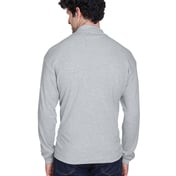 Back view of Adult Egyptian Interlock Long-Sleeve Mock Turtleneck