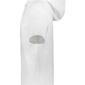 Side view of Fleece Short Sleeve Hooded Pullover
