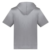 Back view of Fleece Short Sleeve Hooded Pullover