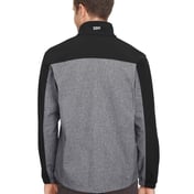 Back view of Men’s Poly Spandex Motion Softshell Jacket