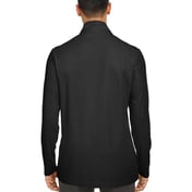 Back view of Fusion ChromaSoft™ Pique Quarter-Zip Pullover