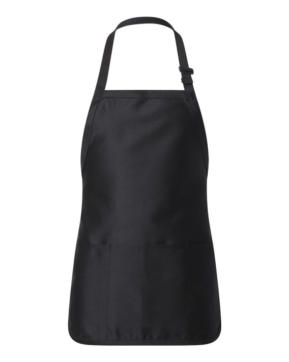 Front view of Full-Length Apron With Pouch Pocket