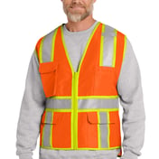 Front view of ANSI 107 Class 2 Surveyor Zippered Two-Tone Vest