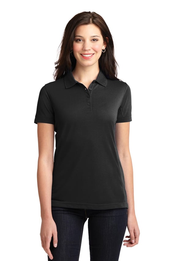 Front view of Ladies 5-in-1 Performance Pique Polo
