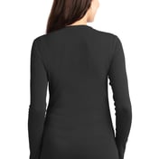 Back view of Ladies Concept Stretch Button-Front Cardigan