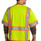 Back view of ANSI 107 Class 3 Surveyor Mesh Zippered Two-Tone Short Sleeve Vest