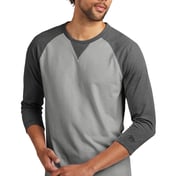 Front view of Sueded Cotton Blend 3/4-Sleeve Baseball Raglan Tee