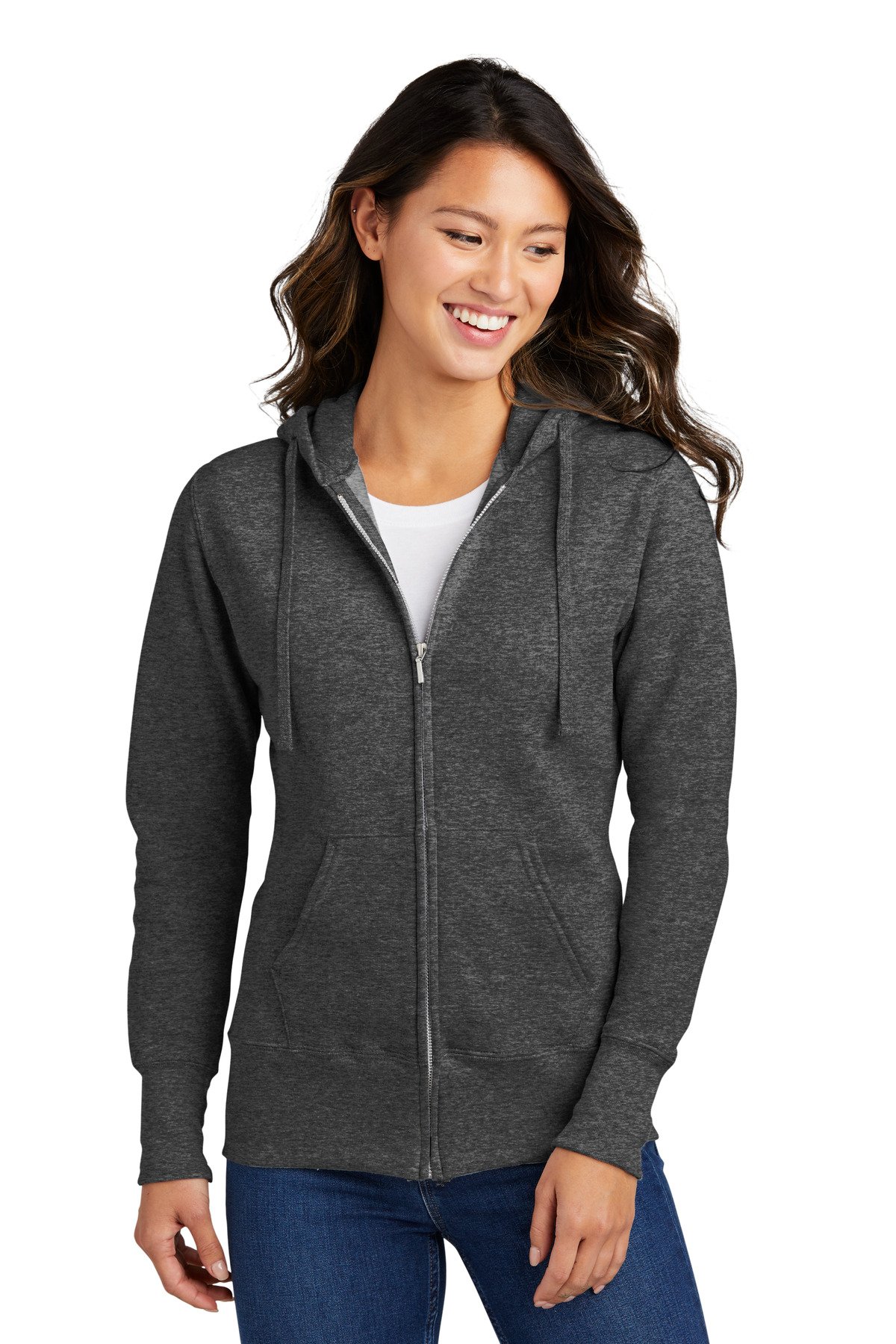 Front view of Women’s Core Fleece Full-Zip Hooded Sweatshirt