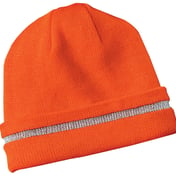 Front view of Enhanced Visibility Beanie With Reflective Stripe