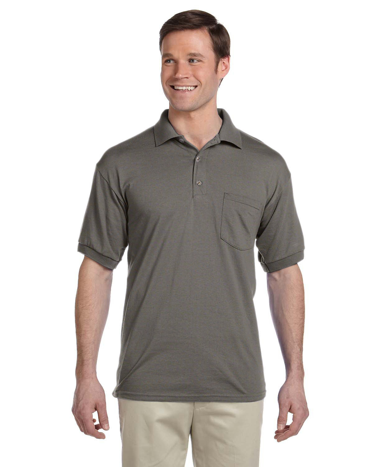 Front view of Adult 6 Oz., 50/50 Jersey Polo With Pocket