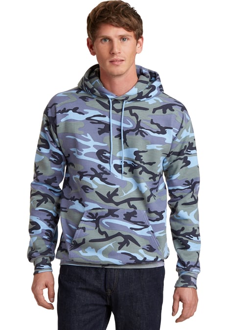 Front view of Core Fleece Camo Pullover Hooded Sweatshirt