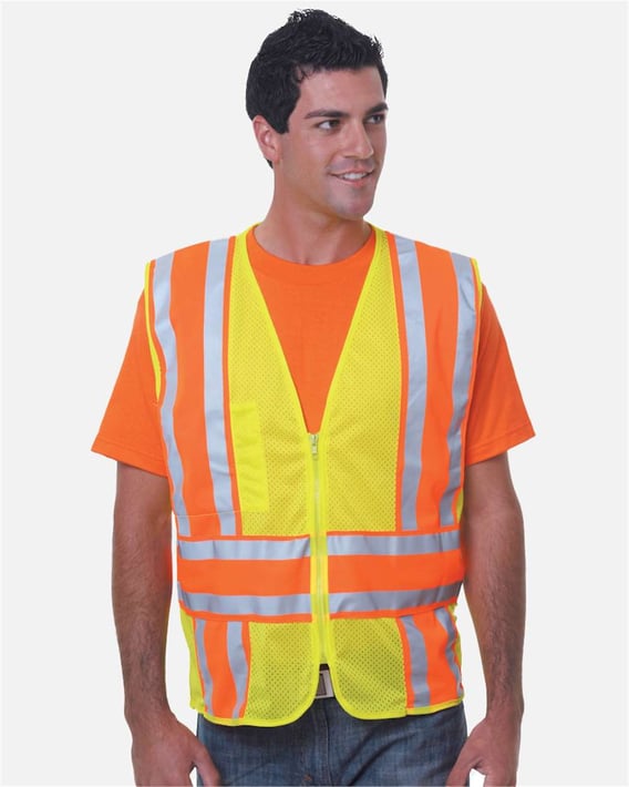 Front view of USA-Made ANSI Safety Mesh Vest