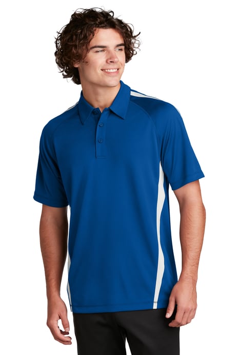 Front view of PosiCharge&reg; Micro-Mesh Colorblock Polo