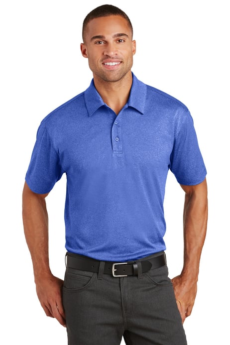 Front view of Trace Heather Polo