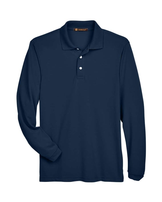 Front view of Easy Blend™ Long Sleeve Polo