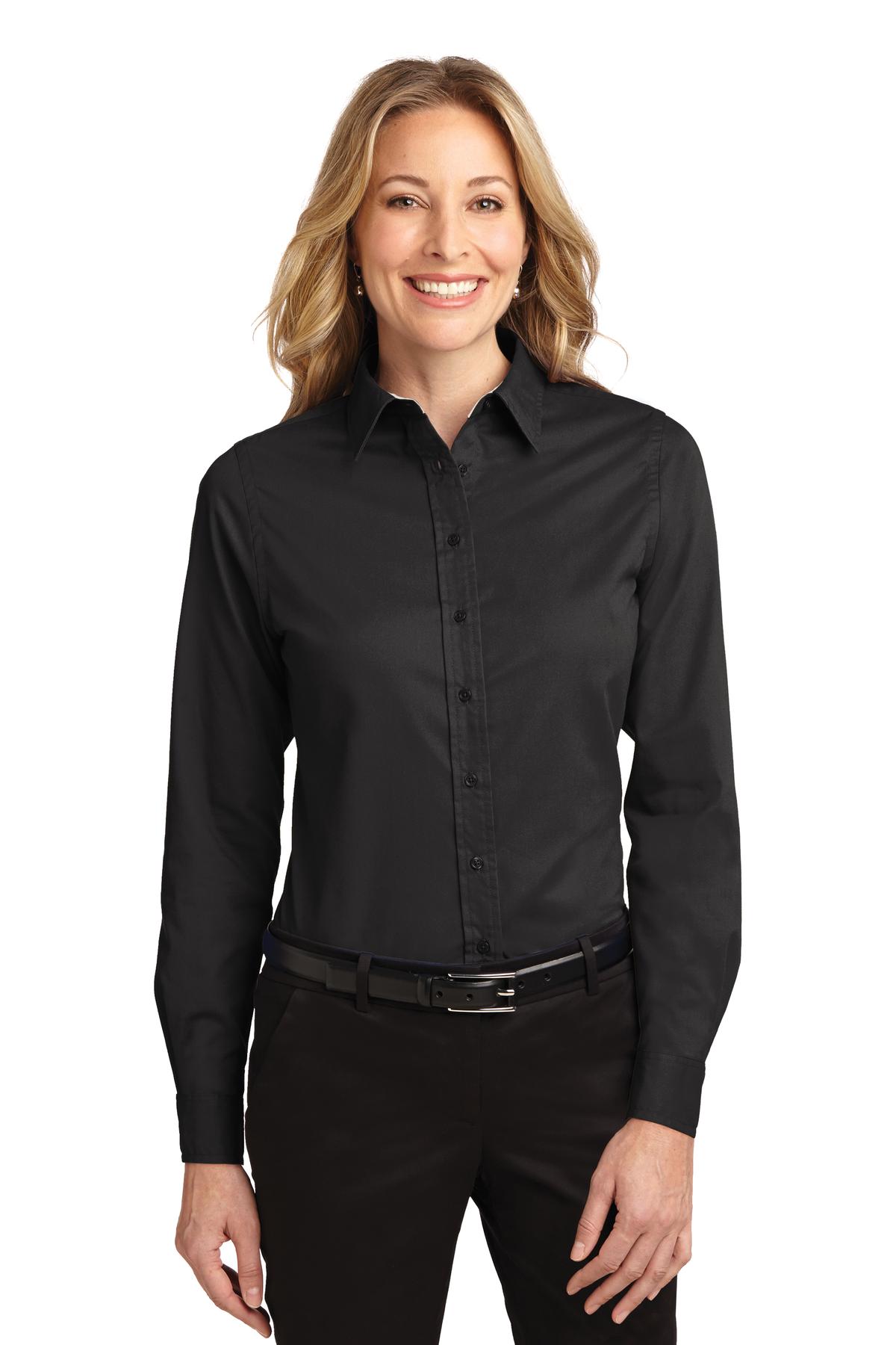 Front view of Ladies Long Sleeve Easy Care Shirt
