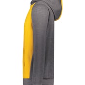 Side view of Youth Eco Revive™ Three-Season Triblend Fleece Hooded Sweatshirt