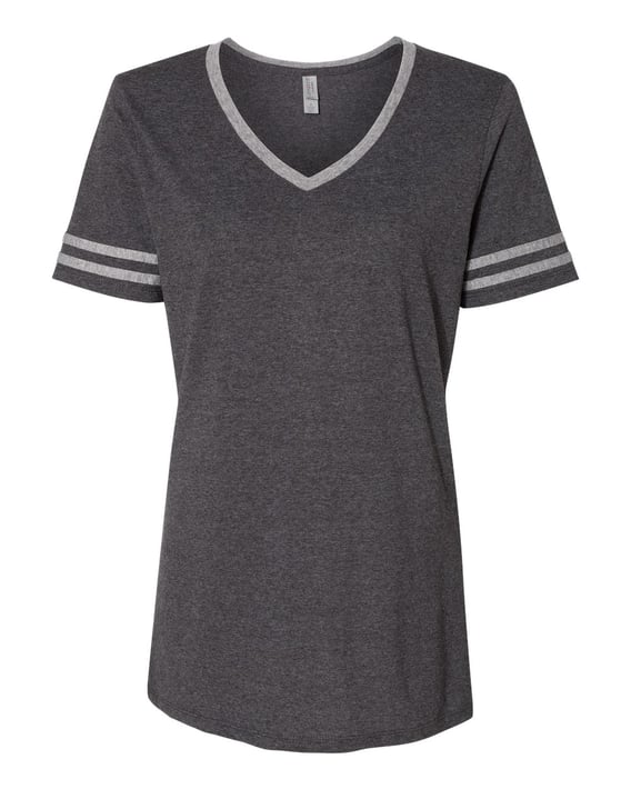 Front view of Women’s Varsity Triblend V-Neck T-Shirt