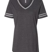 Front view of Women’s Varsity Triblend V-Neck T-Shirt