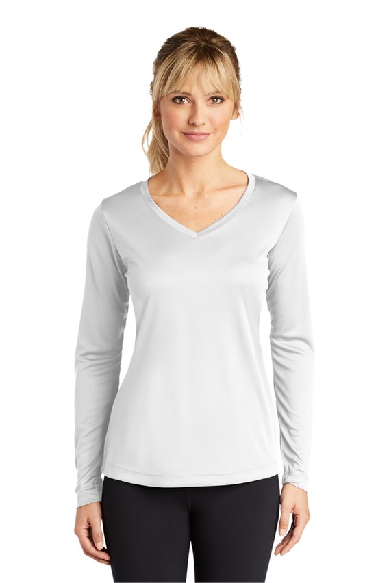 Front view of Women’s Long Sleeve PosiCharge&reg; Competitor V-Neck Tee