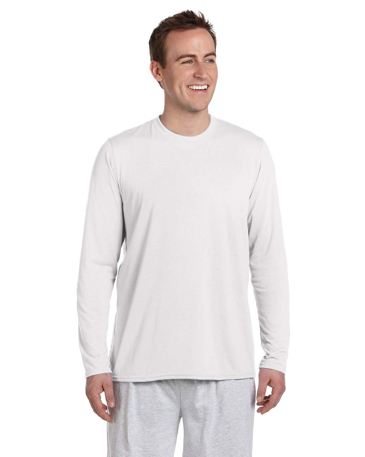 Front view of Adult Performance® Adult 5 Oz. Long-Sleeve T-Shirt