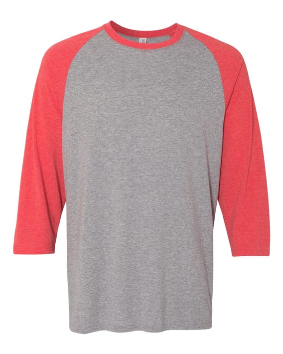 Front view of Triblend Three-Quarter Raglan Baseball T-Shirt